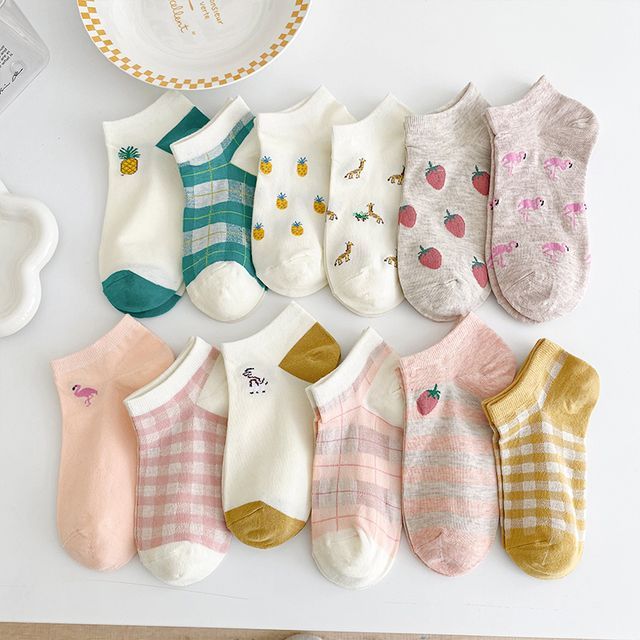 Set Of 6 Pairs: Jacquard Socks SpreePicky