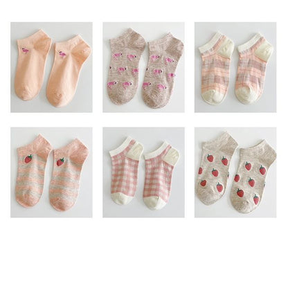 Set Of 6 Pairs: Jacquard Socks SpreePicky