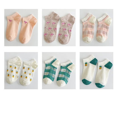 Set Of 6 Pairs: Jacquard Socks SpreePicky