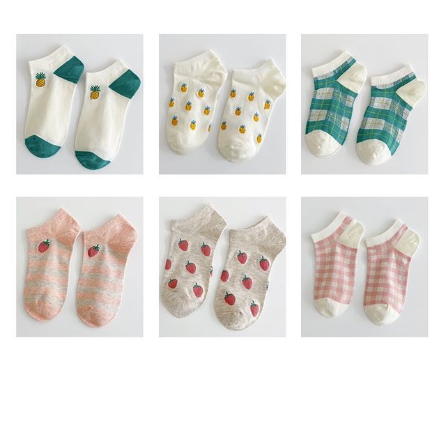 Set Of 6 Pairs: Jacquard Socks SpreePicky