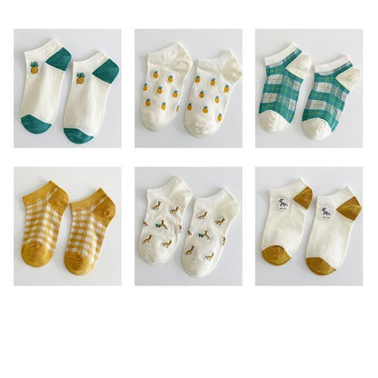 Set Of 6 Pairs: Jacquard Socks SpreePicky