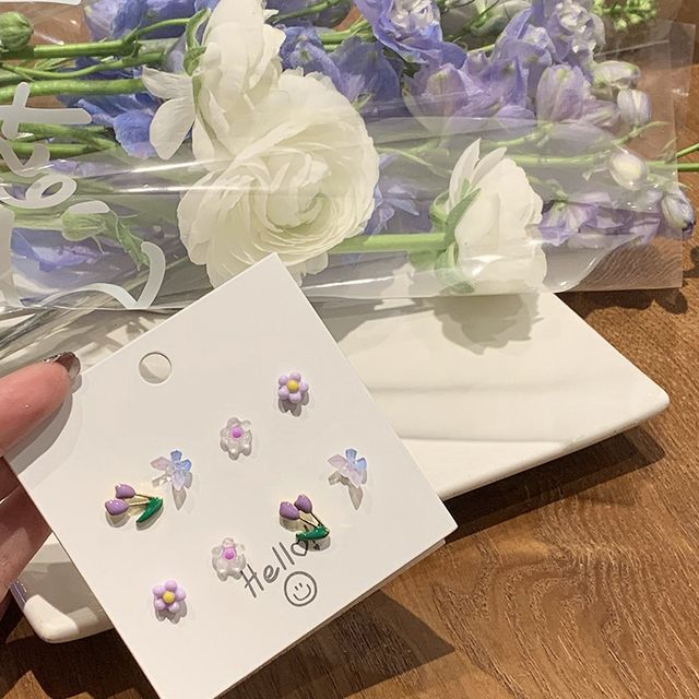 Flower Stud Earring Set SpreePicky