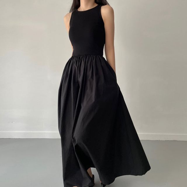 Sleeveless A-Line Maxi Dress SpreePicky