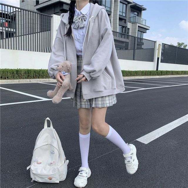 Plain Oversized Zip Hoodie (Various Designs) mySite