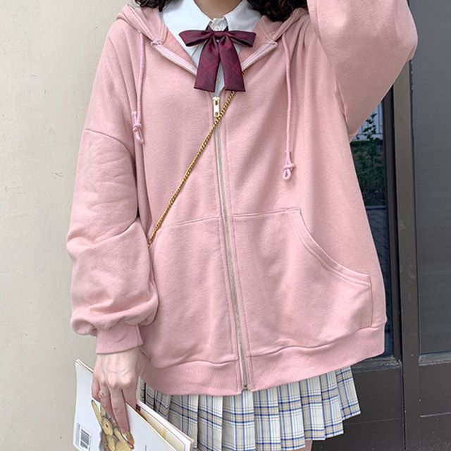 Plain Oversized Zip Hoodie (Various Designs) mySite