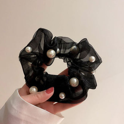 Faux Pearl Organza Scrunchie SpreePicky