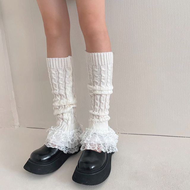 Ruffle Trim Leg Warmer SpreePicky