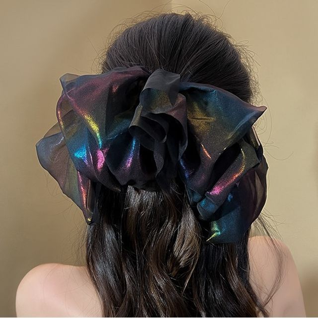 Holographic Mesh Bow Hair Clip SpreePicky