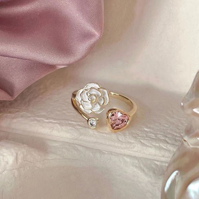 Flower / Heart / Opal Alloy Open Ring (various designs) SpreePicky