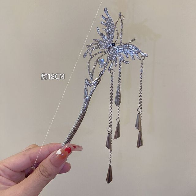 Butterfly Fringed Alloy Hair Stick / Hair Clip SpreePicky