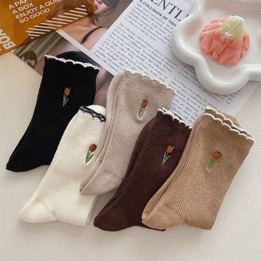 Flower Embroidered Socks / Set SpreePicky