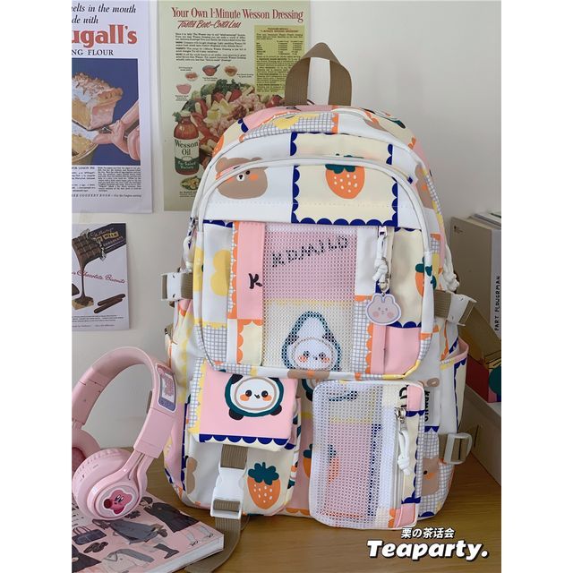 Lightweight Cartoon Print Backpack SpreePicky