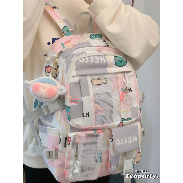 Lightweight Cartoon Print Backpack SpreePicky