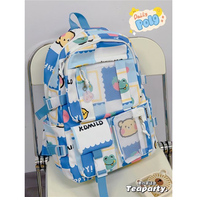 Lightweight Cartoon Print Backpack SpreePicky