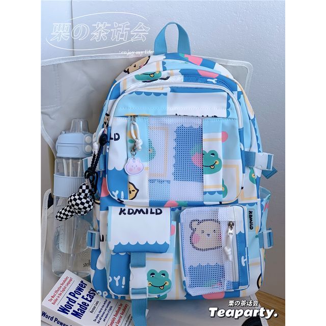 Lightweight Cartoon Print Backpack SpreePicky