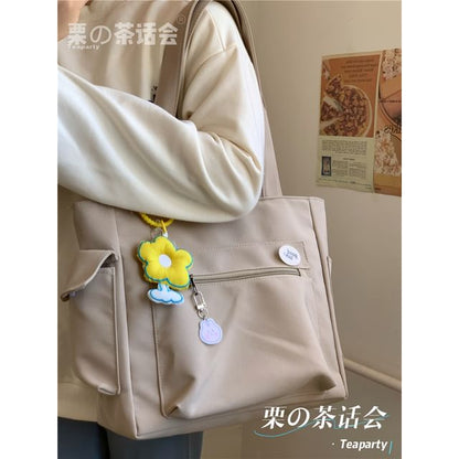 Plain Multi-Pocket Tote Bag SpreePicky