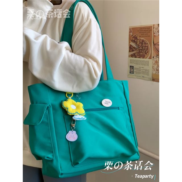 Plain Multi-Pocket Tote Bag SpreePicky