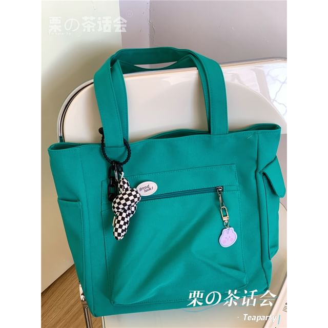 Plain Multi-Pocket Tote Bag SpreePicky