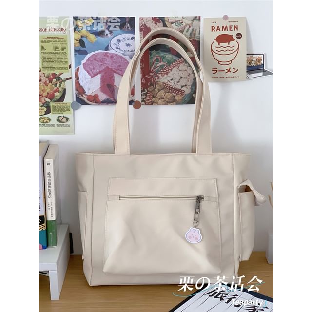 Plain Multi-Pocket Tote Bag SpreePicky