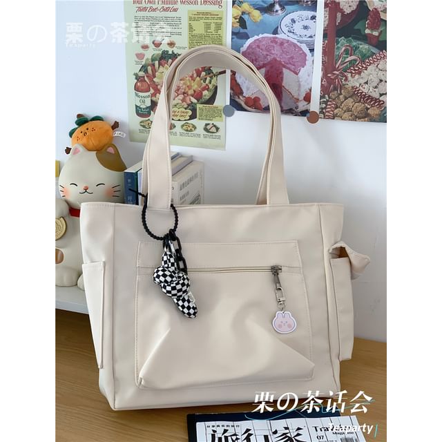 Plain Multi-Pocket Tote Bag SpreePicky