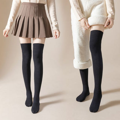 Plain Over the Knee Socks Set SpreePicky