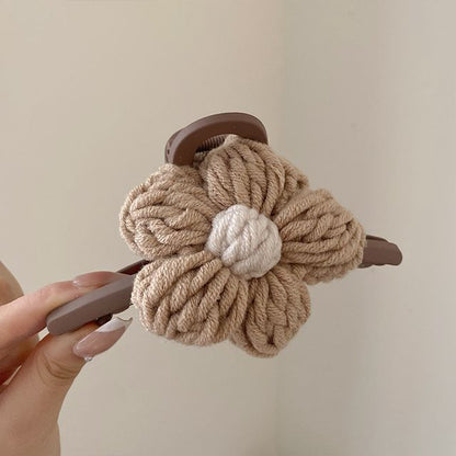 Chenille Flower Accent Hair Clamp SpreePicky