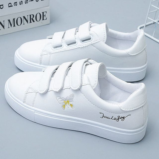 Butterfly Embroidered Adhesive Strap Sneakers SpreePicky