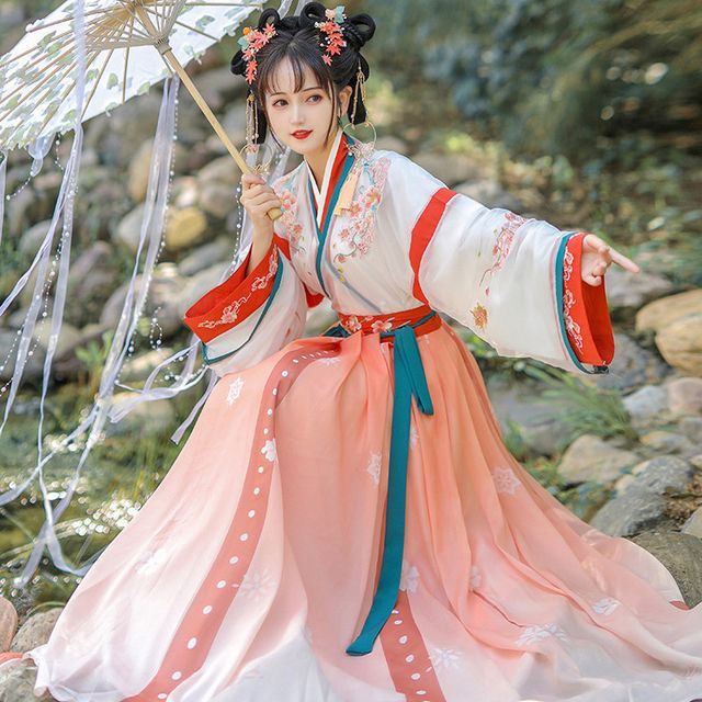 Floral Gradient Hanfu Costume Set SpreePicky