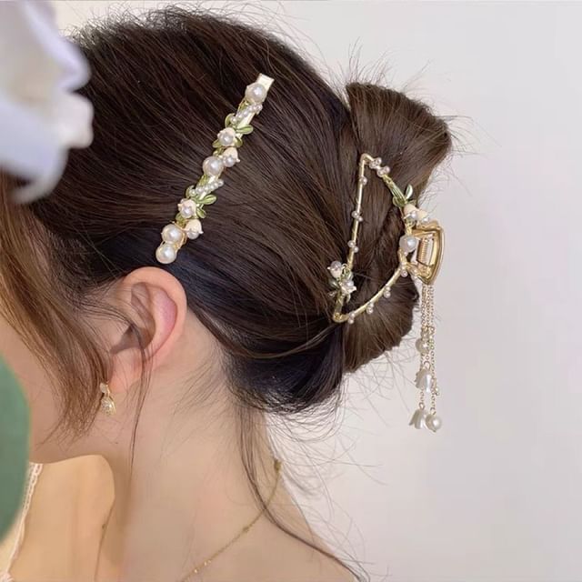 Flower Faux Pearl Hair Claw / Headband / Hair Clip / Necklace / Bracelet SpreePicky