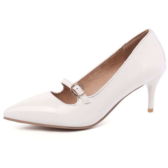 Pointed Toe Mary Jane Kitten Heel Pumps SpreePicky