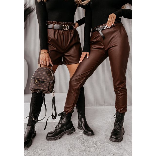 High Rise Faux Leather Slim-Fit Pants SpreePicky