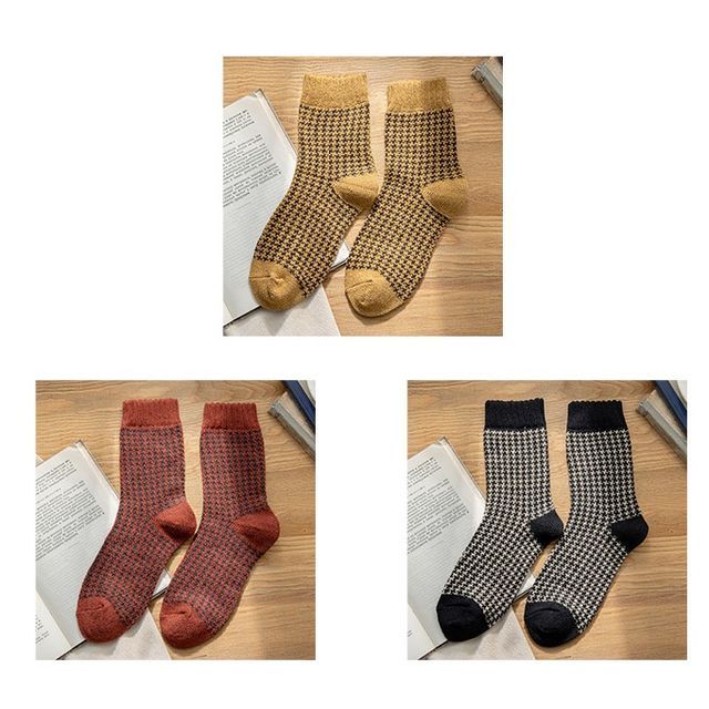 Set of 3 Pairs: Houndstooth Socks SpreePicky