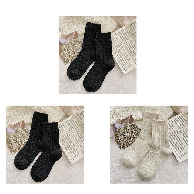 Set of 2 Pairs: Pain Splatter Ribbed Socks SpreePicky