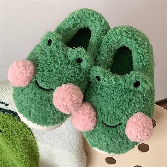 Frog Fluffy Slippers SpreePicky