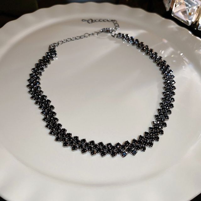 Rhinestone Alloy Choker SpreePicky