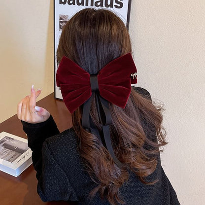 Bow Velvet Hair Clip SpreePicky