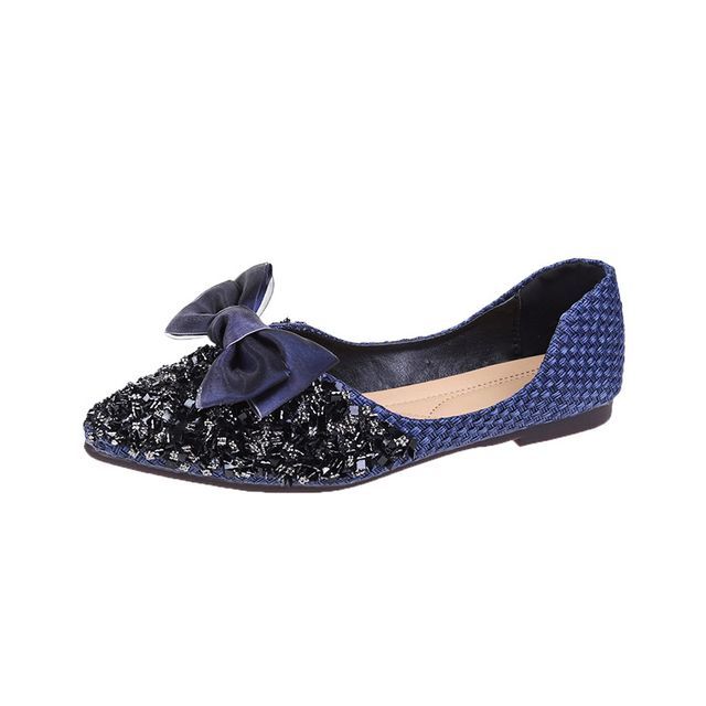 Sequined Bow D'Orsay Flats SpreePicky