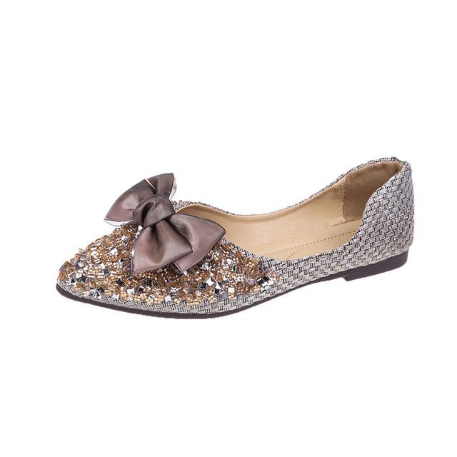 Sequined Bow D'Orsay Flats SpreePicky