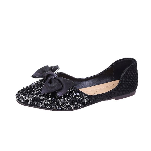 Sequined Bow D'Orsay Flats SpreePicky