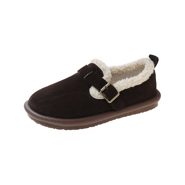 Fleece-Lined Buckled Loafers SpreePicky