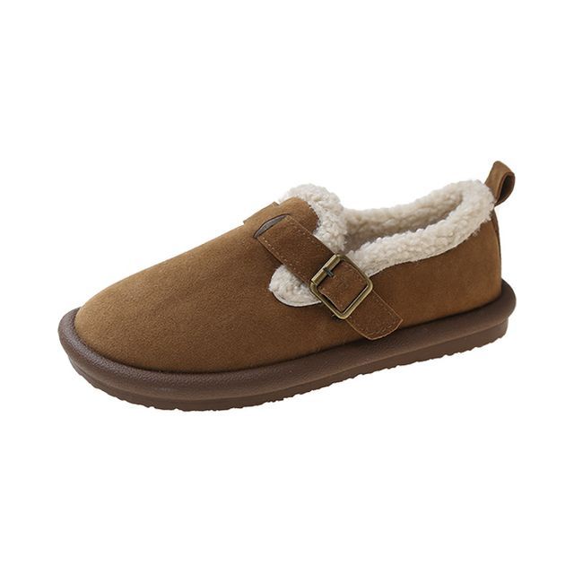 Fleece-Lined Buckled Loafers SpreePicky