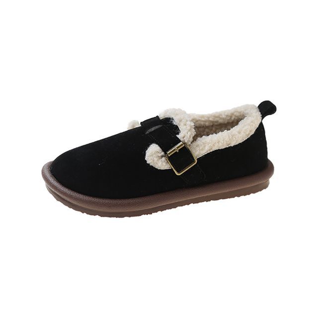 Fleece-Lined Buckled Loafers SpreePicky