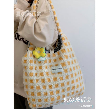 Plaid Fleece Tote Bag SpreePicky