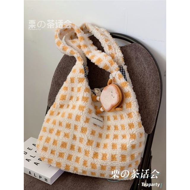 Plaid Fleece Tote Bag SpreePicky