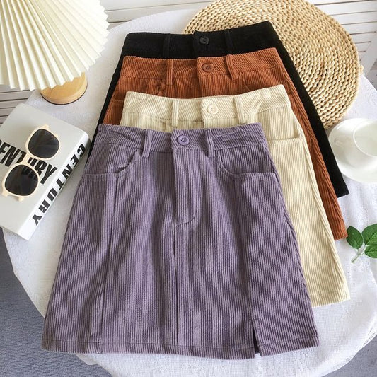 High Waist Corduroy Wide Leg Shorts mySite