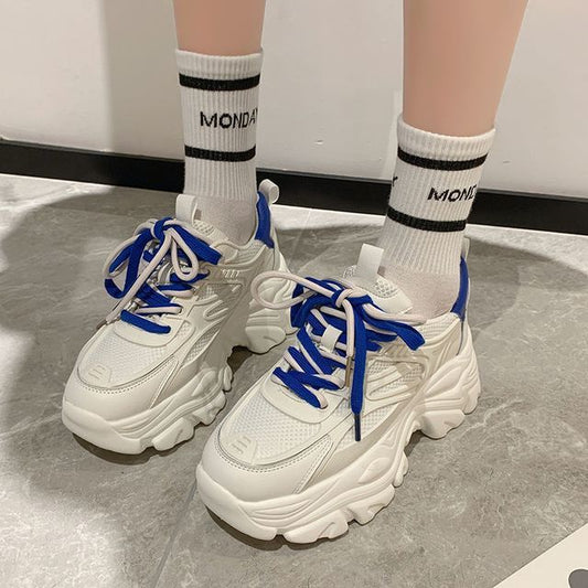 Platform Two Tone Panel Mesh Sneakers SpreePicky