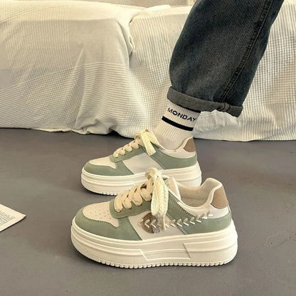 Platform Stitch Panel Sneakers SpreePicky