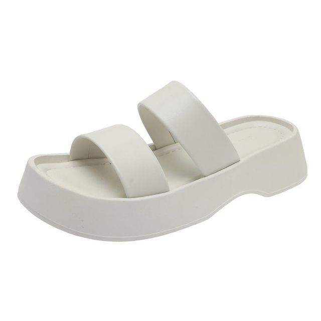 Platform Plain Slide Sandals mySite