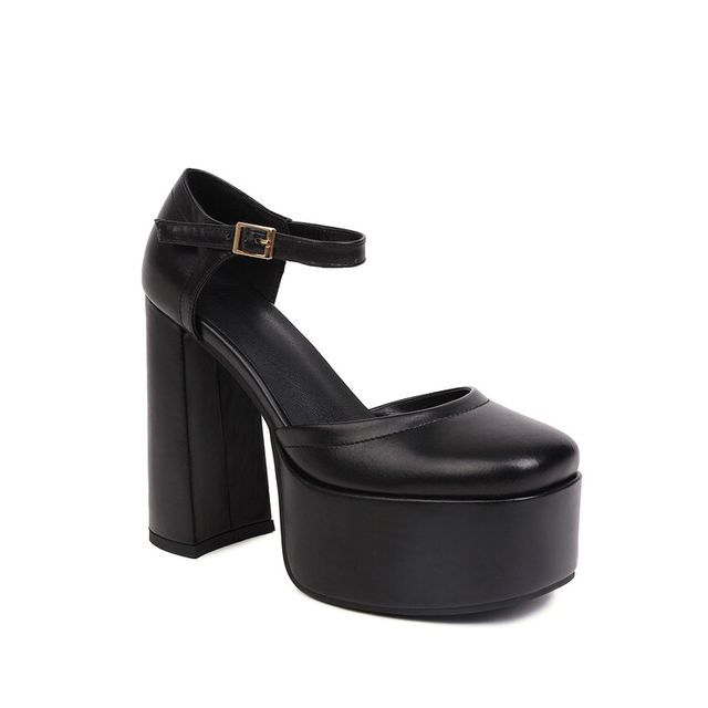 Platform Square Toe D'Orsay Block Heel Mary Jane Pumps SpreePicky