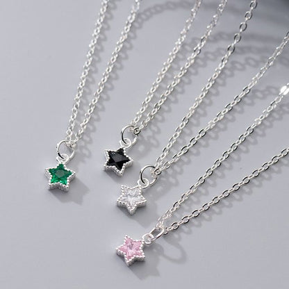 Rhinestone Star Pendant Necklace SpreePicky